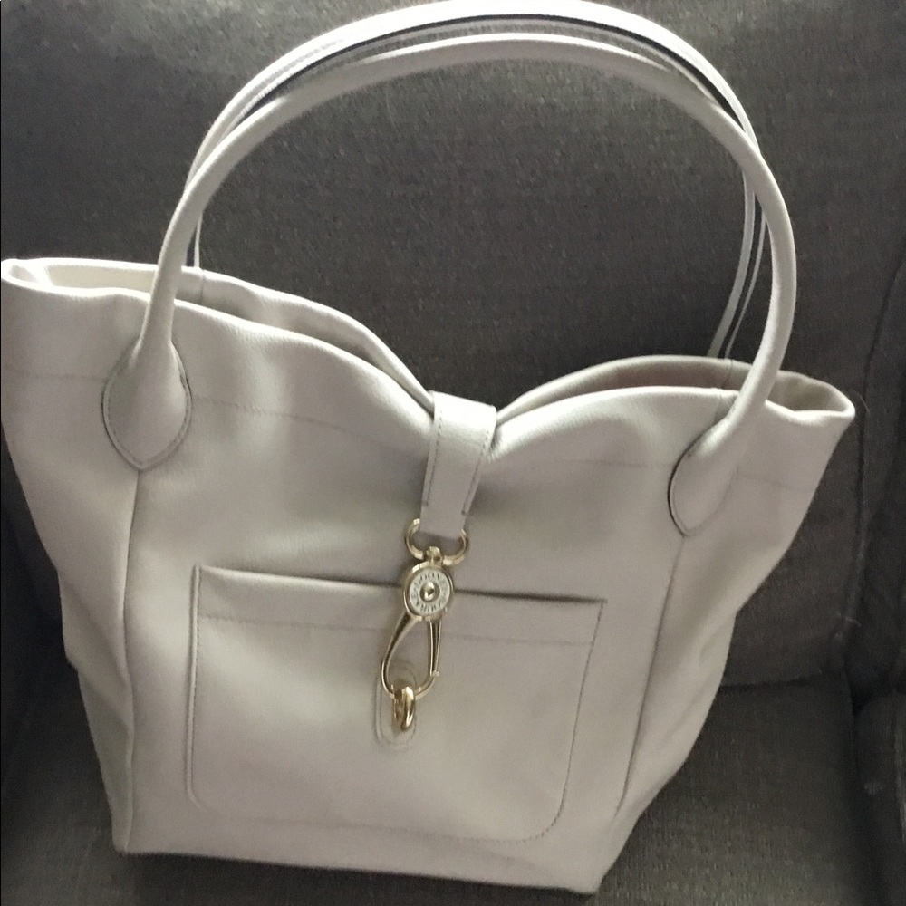 Dooney & Bourke Pebbled Leather Logo Lock Tote